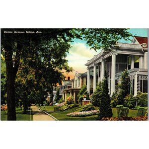 Postcard, Dallas Ave, Selma, AL 1930s, Vintage, (PC101)
